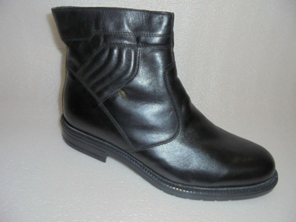 610857 made in Italy Herren Boots Stiefeletten Echtleder schwarz