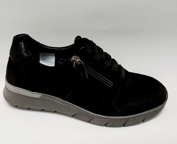 Comfortabel Damen Schuhe Schnürschuhe Leder schwarz 950266