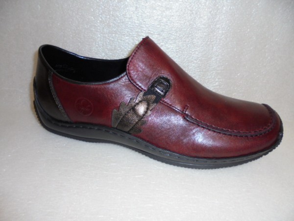 Rieker Damen Schuhe Slipper L1759 Leder purpur