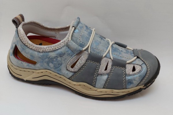 RIEKER Damen Schuhe Sneaker blau L0561 Wechselsohle