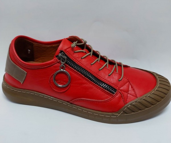 MICCOS Damen Schuhe Schnürschuhe Leder 208018 rot