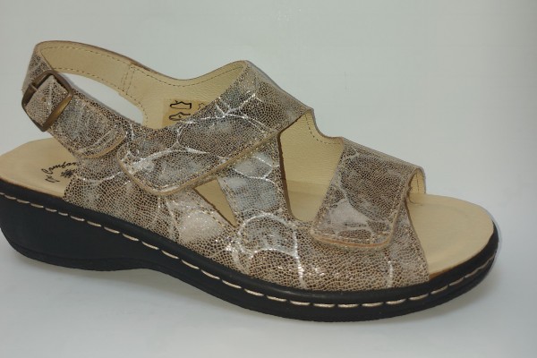 Doc Comfort Damen Sandale Leder für Einlagen 440577 beige nuss